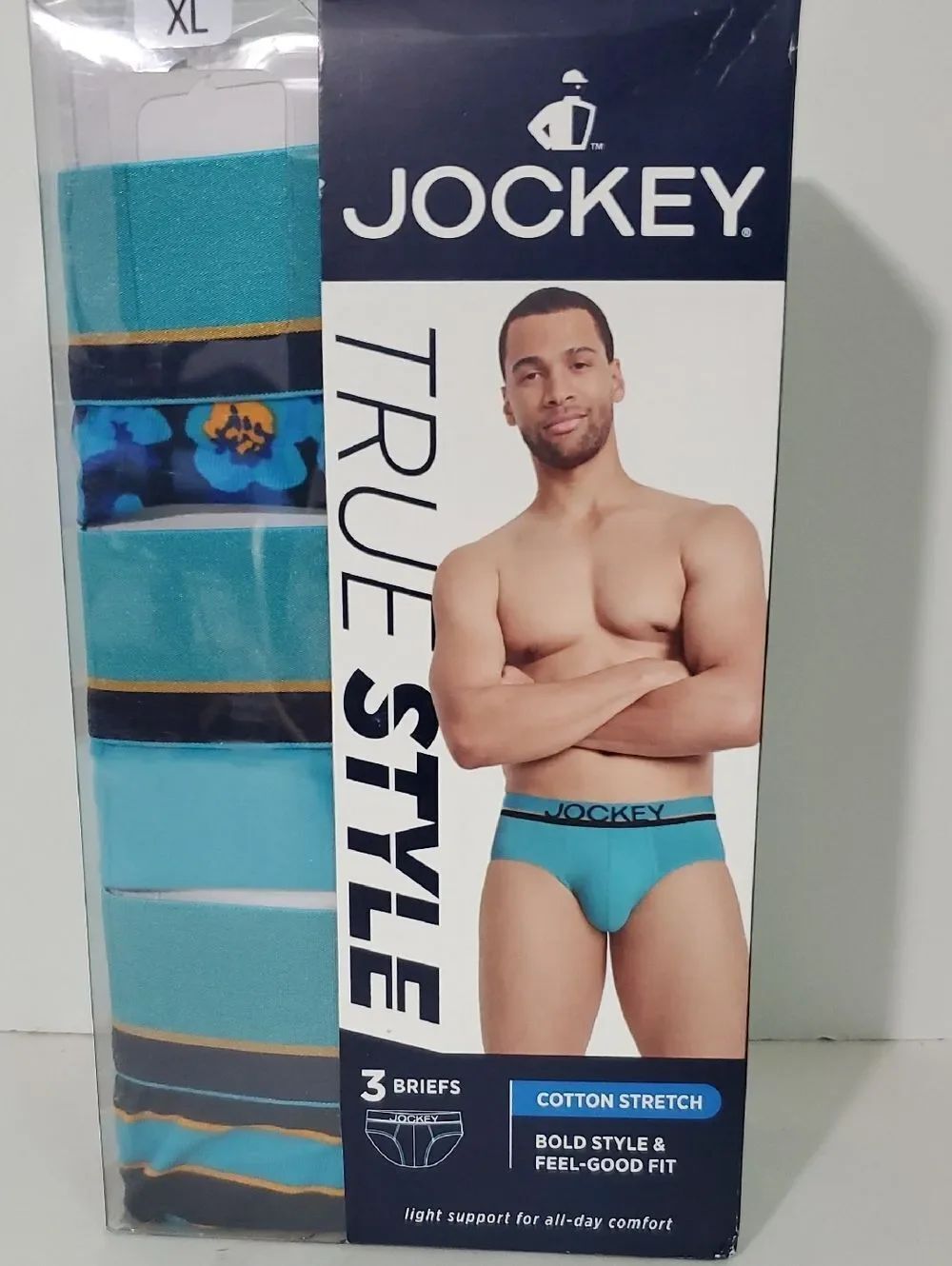 Jockey Men's Teal & Navy Briefs 3-Pack Size XL NWT
